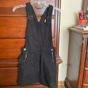 Black Denim Overall Dress